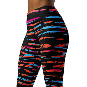 All-over-print Leggings Black and Neon | peace-lover