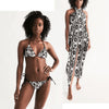 Bikini black and white Floral Antique with matching sarong | peace-lover