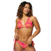 Bikini Orange and pink floral, recycled | peace-lover
