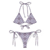 Bikini set tile pattern - high-waisted or tringle bikini, with matching cover up | peace-lover