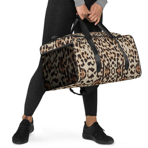 Brown Leopard Duffle bag duffel bag animal print travel bag 1