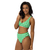 Checked high-waisted bikini Green 3 gingham plaid