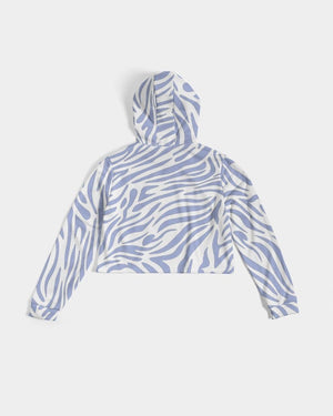 Cropped Hoodie Zebra in Blue | peace-lover