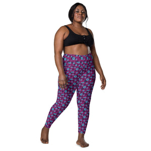 Floral Leggings with pockets - Purple Daisies 4