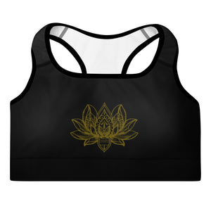 Golden Mandala Sports Bra in Black | peace-lover