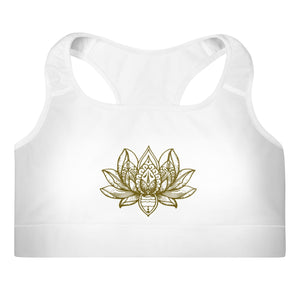 Golden Mandala Sports Bra in White | peace-lover