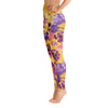 Floral Yoga Pants in Yellow Gold and Purple- 2