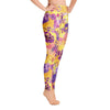 Floral Yoga Pants in Yellow and Purple - Royal - 1