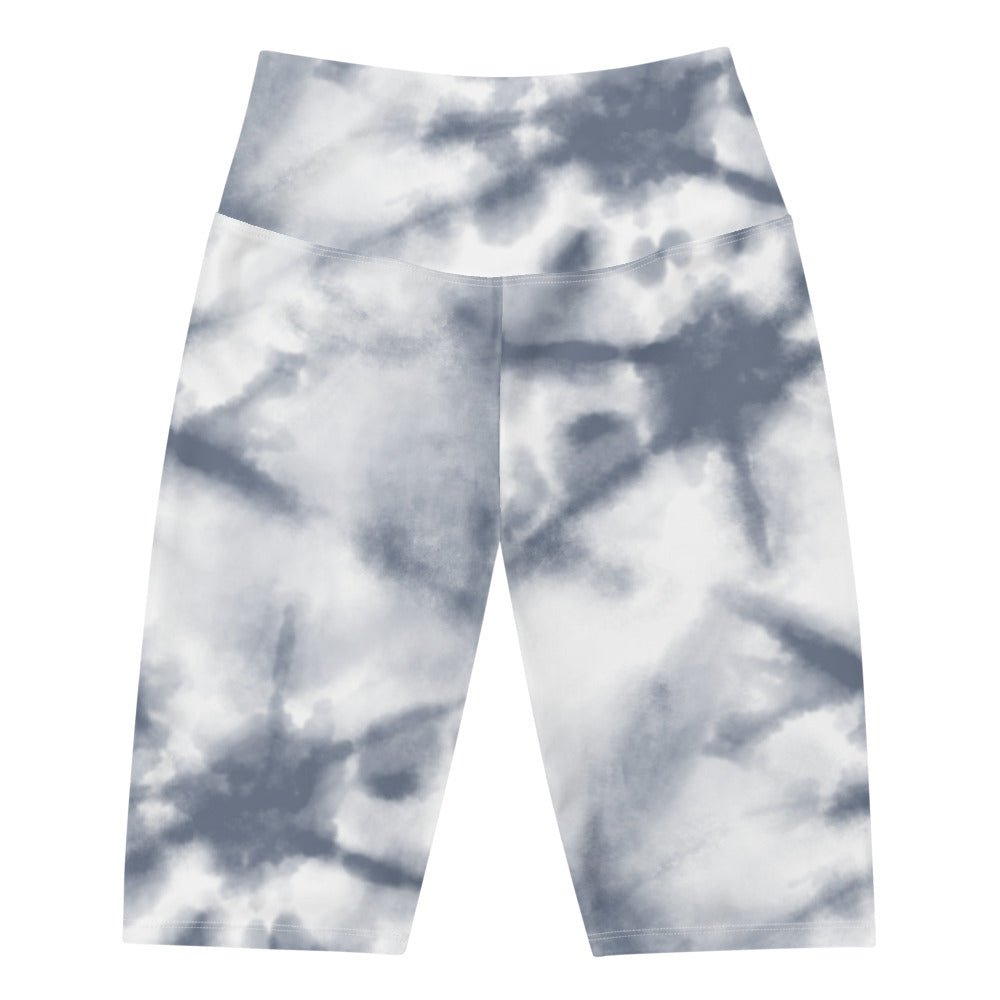 Grey Tie Dye Biker Shorts - Storm