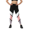 Color block leggings Black, White, Pink and Purple - 11