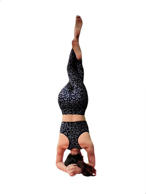 Yoga Pants Black Leopard - 11