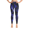 Printed Yoga Pants - Blue Geometric