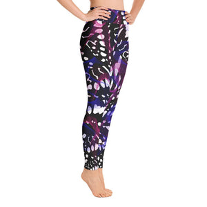 Butterfly leggings printed yoga pants black and white- 2