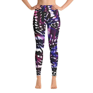 Butterfly leggings printed yoga pants black and white- 1