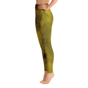 golden leggings mandala high waist - 4