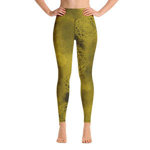 golden leggings mandala high waist - 1
