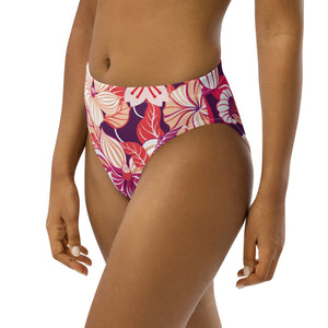 High-waisted bikini bottom Purple Floral | peace-lover