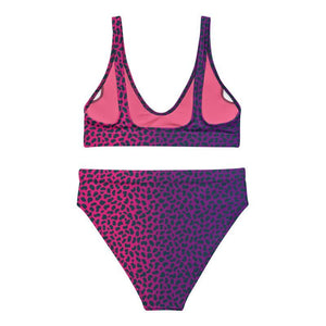 High-waisted bikini Hot Pink recycled | peace-lover