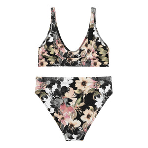 High-waisted bikini Midnight Floral | peace-lover