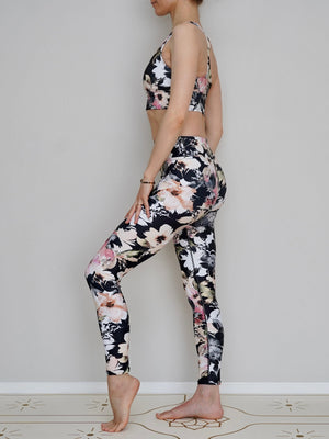 High-waisted Leggings Midnight Floral | peace-lover