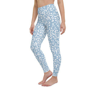 Blue leopard yoga leggings - 0
