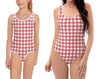 Gingham swimsuit mom daughter - red 15