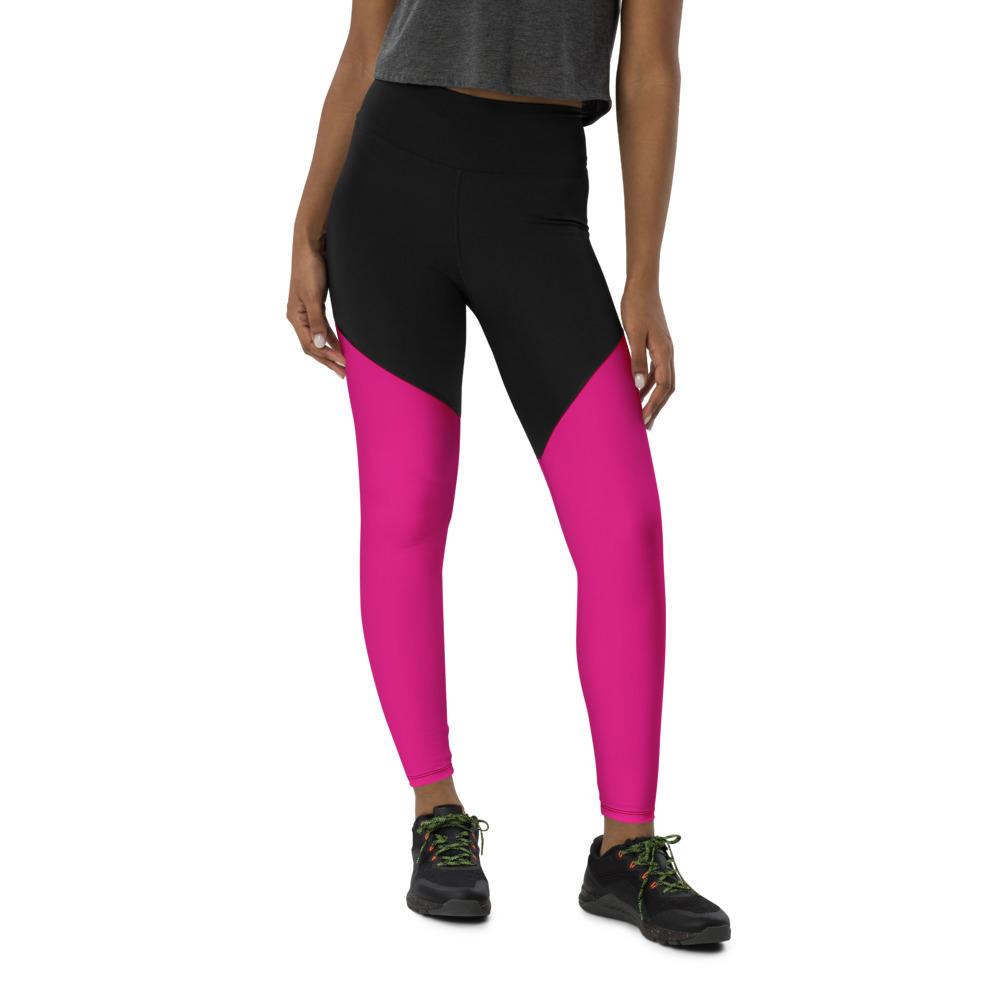neon pink gym leggings - 1
