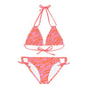 Neon Pink and Orange Bikini - Zebra triangle bikini set | peace-lover