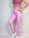 neon pink yoga leggings - 1