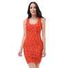Orange bodycon dress Leopard - sleeveless mini tank dress | peace-lover