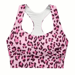 Pink leopard sports bra
