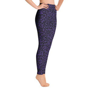 Printed Yoga Leggings - Purple Leopard - Printed Leggings for Women