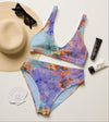 Floral high waist bikini Pastel watercolor