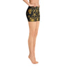 biker shorts moon and stars black and gold print cosmic celestial - 9