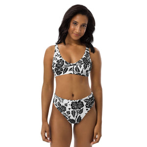 Vintage print bikini high-waisted - available in 3 colors with matching cover up | peace-lover