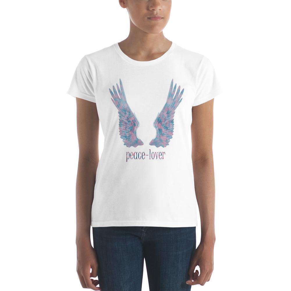 womens t-shirt wings white angel - 1