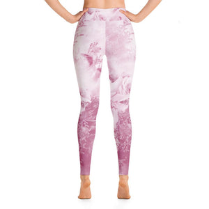 Roses Leggings floral yoga pants pink mauve - 0