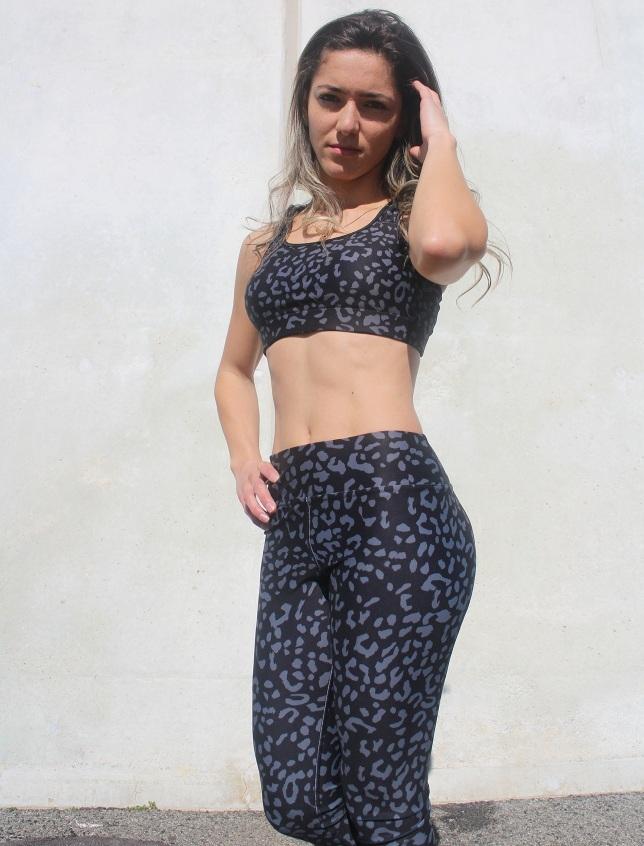 Yoga Pants Black Leopard