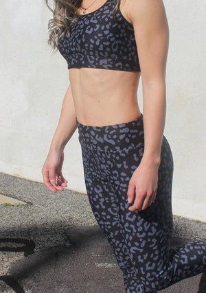 Yoga Pants Black Leopard