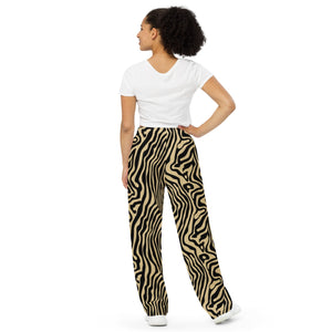 zebra wide leg pants stone - 3
